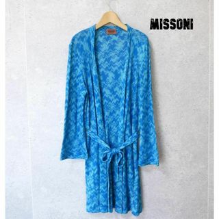 MISSONI - 美品 MISSONI シェブロンストライプ柄 ロング丈 ニット カーディガン