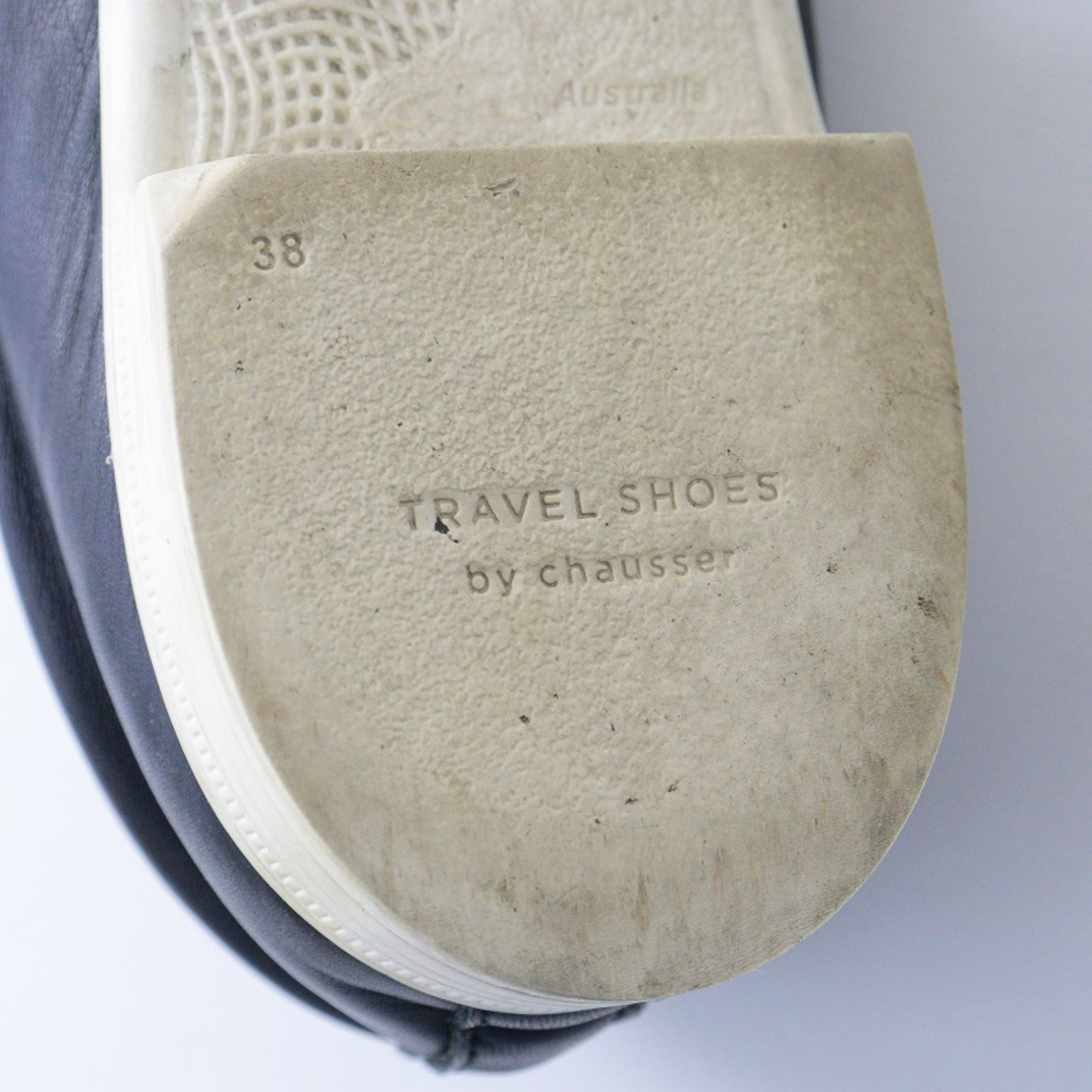 トラベルシューズバイショセ TRAVEL SHOES by chausser TR-003 レザースリッポン 38/ブラック シューズ 24cm【2400013778114】 レディースの靴/シューズ(スリッポン/モカシン)の商品写真