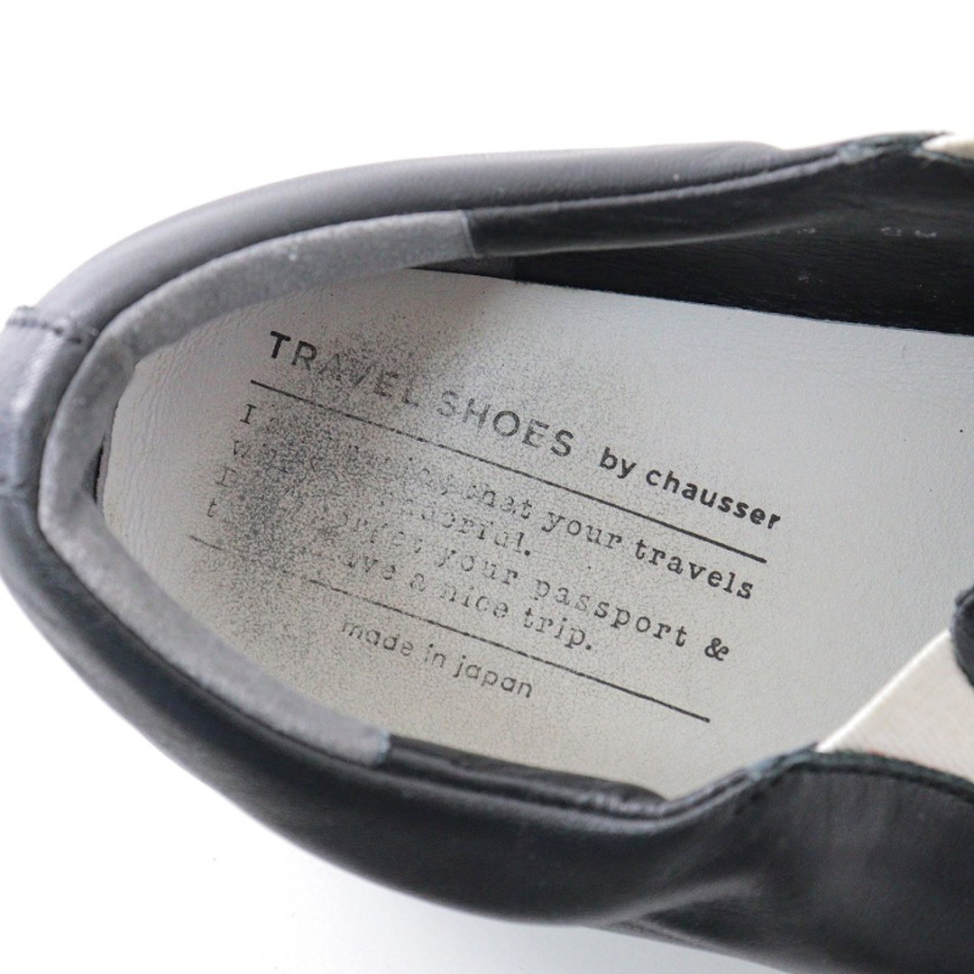 トラベルシューズバイショセ TRAVEL SHOES by chausser TR-003 レザースリッポン 38/ブラック シューズ 24cm【2400013778114】 レディースの靴/シューズ(スリッポン/モカシン)の商品写真