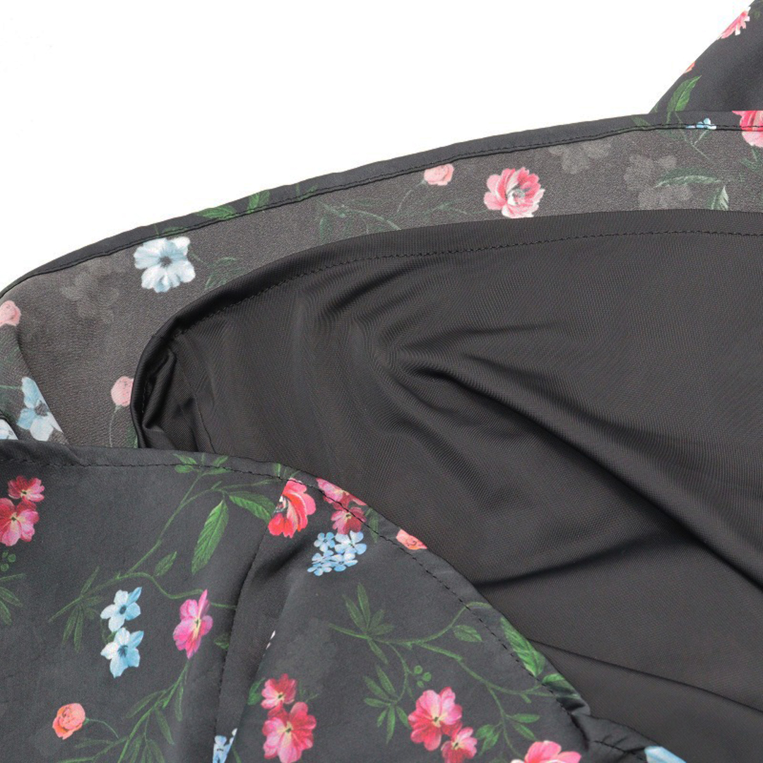 Lois CRAYON(ロイスクレヨン)の美品 2023SS ロイスクレヨン Lois CRAYON フラワープリント フレアスカート M/ブラック ボトムス ギャザー ベルト 【2400013757966】 レディースのスカート(ロングスカート)の商品写真