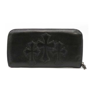 クロムハーツ(Chrome Hearts)のクロムハーツ REC Fジップ 3セメタリークロスパッチ ウォレット ユニセックス ブラック CHROME HEARTS 【中古】 【アパレル・小物】(長財布)