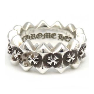 クロムハーツ(Chrome Hearts)のクロムハーツ ダブル ピラミッド プラス バンド リング インボイス付き 6.5号 SV925 ユニセックス CHROME HEARTS 【中古】 【アパレル・小物】(リング(指輪))