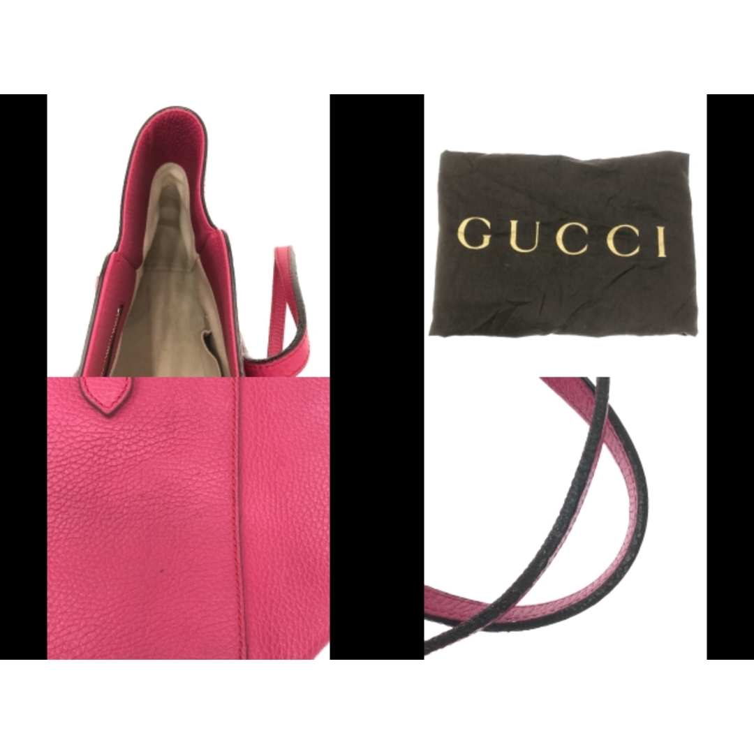 Gucci(グッチ)のグッチ トートバッグ 354408 ピンク レザー レディースのバッグ(トートバッグ)の商品写真