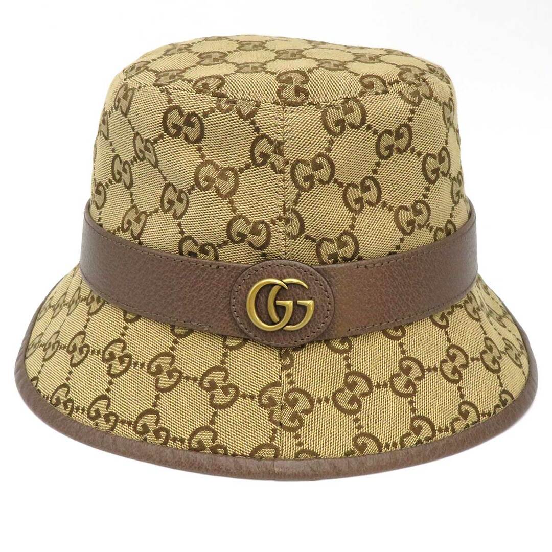 Gucci(グッチ)のグッチ GGキャンバス フェドラハット 576587 メンズ ベージュ ブラウン GUCCI [美品] 【中古】 【アパレル・小物】 メンズの帽子(ハット)の商品写真