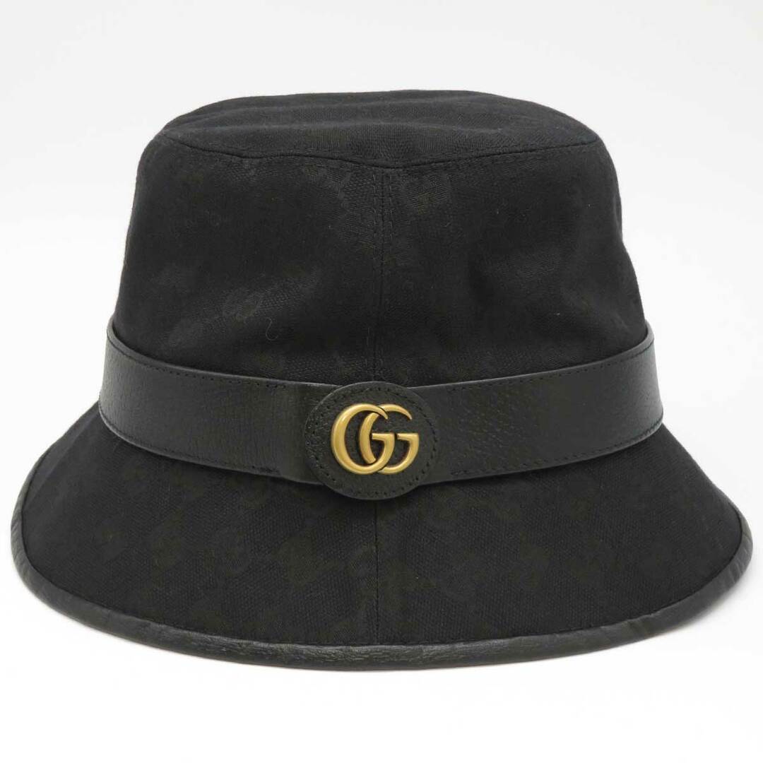 Gucci(グッチ)のグッチ GGキャンバス バケットハット グッチシマ 735219 ユニセックス ブラック GUCCI 【中古】 【アパレル・小物】 メンズの帽子(ハット)の商品写真