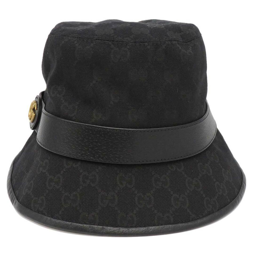 Gucci(グッチ)のグッチ GGキャンバス バケットハット グッチシマ 735219 ユニセックス ブラック GUCCI 【中古】 【アパレル・小物】 メンズの帽子(ハット)の商品写真