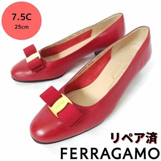 サルヴァトーレフェラガモ(Salvatore Ferragamo)のモデルサイズ☆フェラガモ【Ferragamo】ヴァラ パンプス レッド(ハイヒール/パンプス)