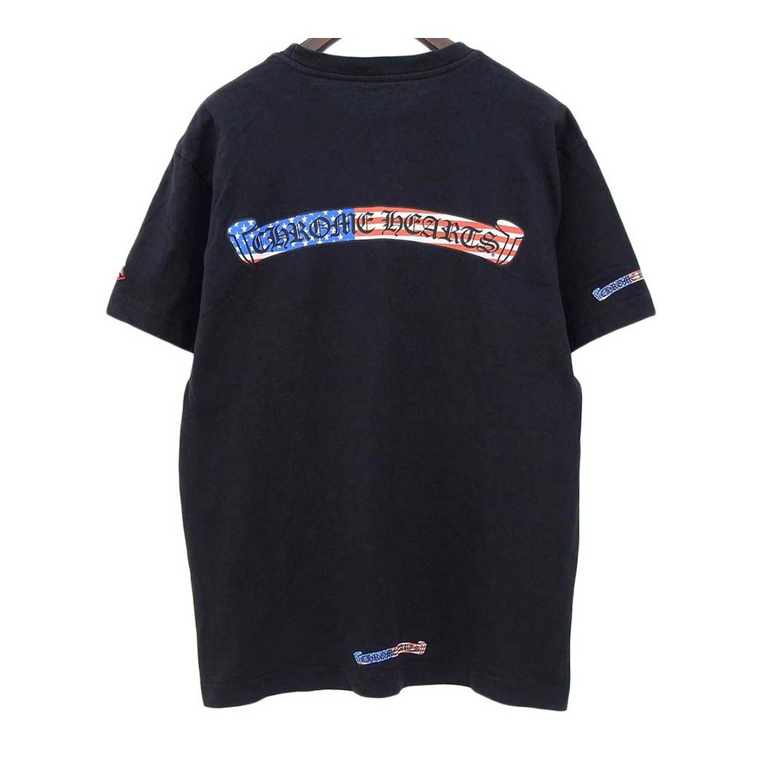 Chrome Hearts(クロムハーツ)のクロムハーツ MATTY BOY コラボ アメリカン フラッグ ロゴ Tシャツ 2990 304 6091 メンズ ブラック CHROME HEARTS 【中古】 【アパレル・小物】 メンズのトップス(Tシャツ/カットソー(半袖/袖なし))の商品写真