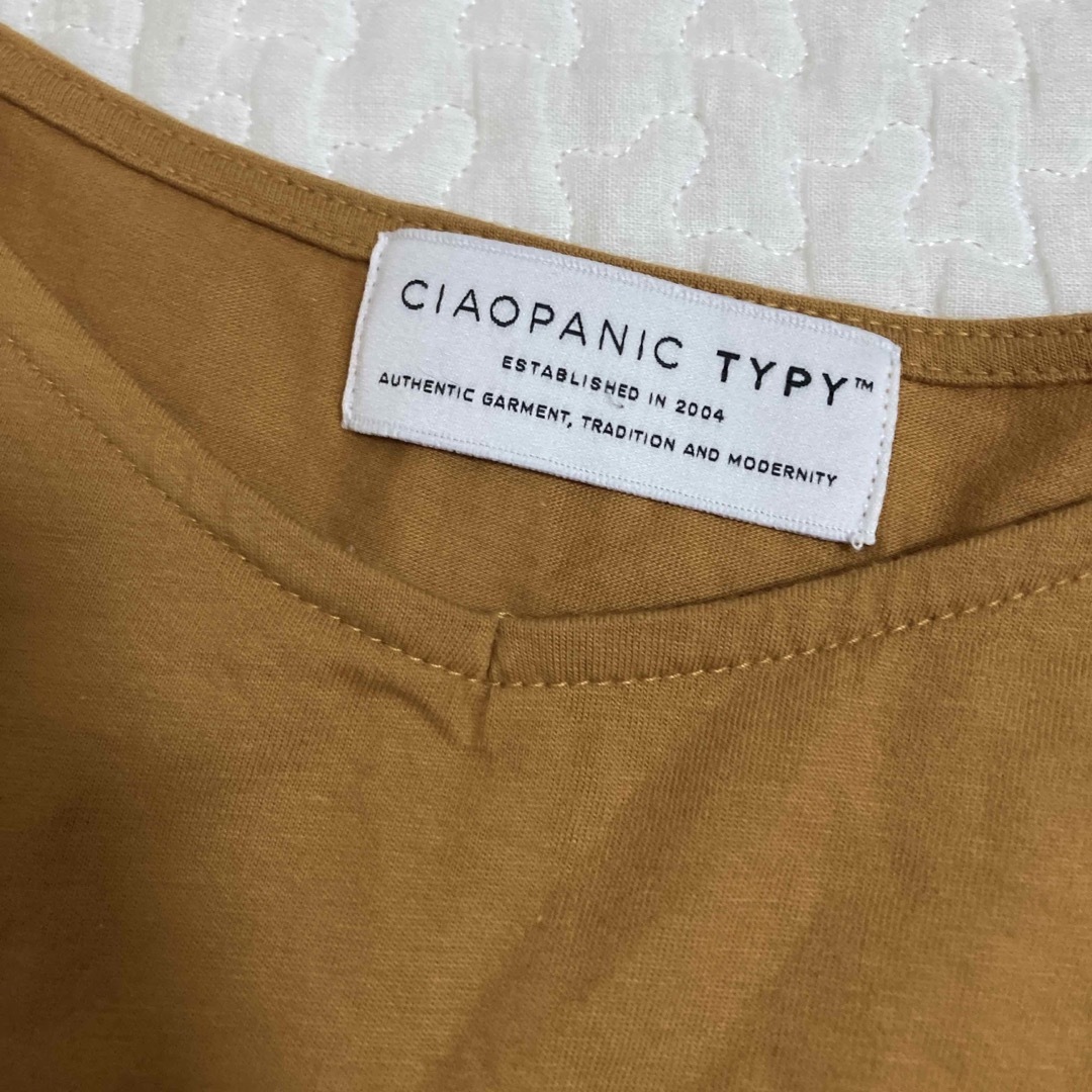 CIAOPANIC TYPY(チャオパニックティピー)のCIAOPANIC TYPY カラシ色 袖シャツ トップス レディースのトップス(Tシャツ(半袖/袖なし))の商品写真