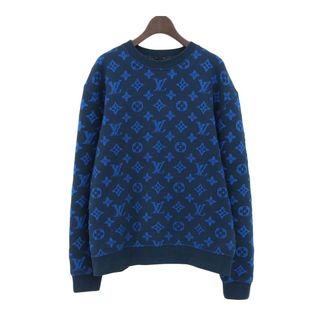 ルイヴィトン(LOUIS VUITTON)のルイヴィトン モノグラム クルーネック スウェット メンズ ネイビー ブルー LOUIS VUITTON 【中古】 【アパレル・小物】(スウェット)