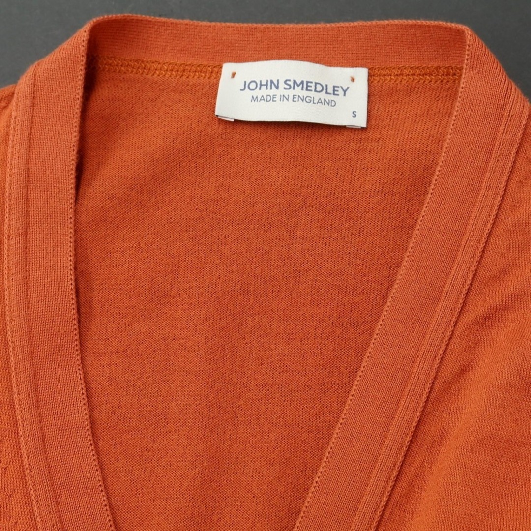 JOHN SMEDLEY(ジョンスメドレー)の【中古】ジョンスメドレー JOHN SMEDLEY コットン ニット カーディガン オレンジ【サイズS】【メンズ】 メンズのトップス(カーディガン)の商品写真