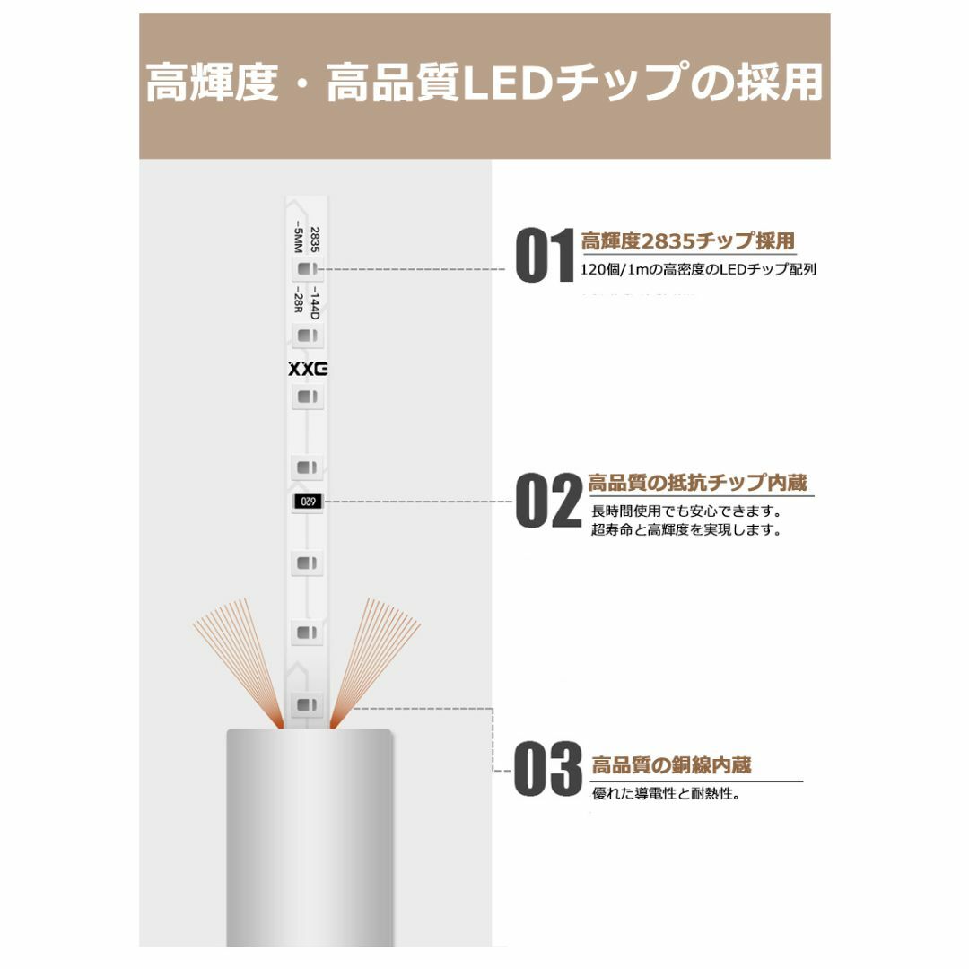 320°発光　EL蛍光チューブ管　AC100V　10mセット ledテープライト インテリア/住まい/日用品のライト/照明/LED(その他)の商品写真