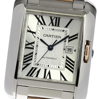 カルティエ(Cartier)のカルティエ CARTIER W5310037 タンクアングレーズLM デイト 自動巻き ボーイズ 良品 _792341(腕時計(アナログ))