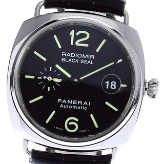 パネライ(PANERAI)のパネライ PANERAI PAM00287 ラジオミール ブラックシール デイト 自動巻き メンズ 箱・保証書付き_804083(腕時計(アナログ))