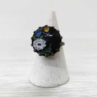 Kanami bijoux 花 フラワー 約10.5号 アクセサリー リング・指輪 ブラック レディース カナミビジュー【中古】4-0305G◎(リング(指輪))