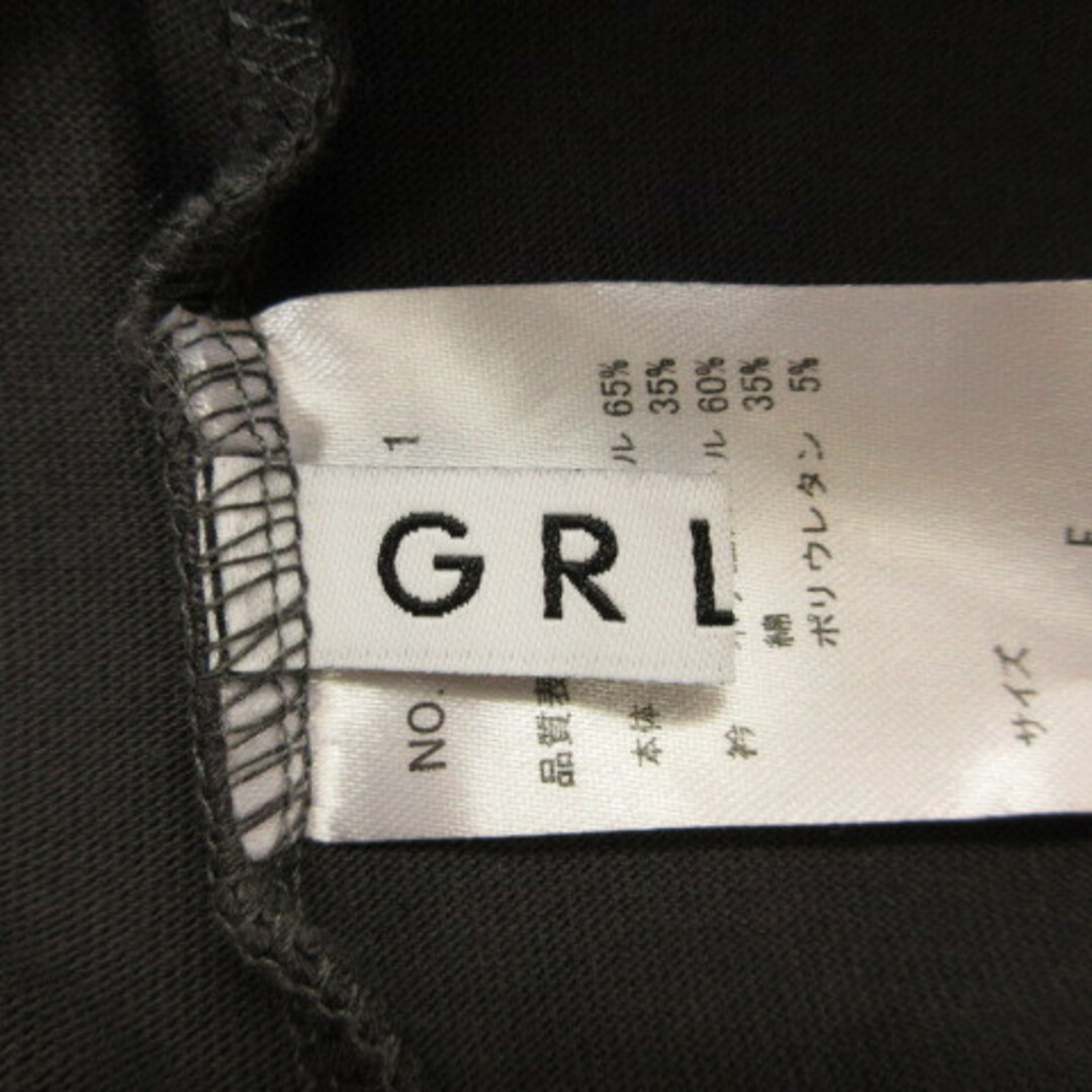 GRL(グレイル)のグレイル GRL カットソー Tシャツ 半袖 ロング丈 プリント チャコール F レディースのトップス(Tシャツ(半袖/袖なし))の商品写真