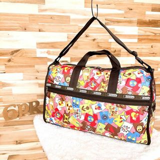 レスポートサック(LeSportsac)の大容量【レスポートサック】Tシャツ柄 ボストンバッグ 総柄 ピンク×カラフル(ボストンバッグ)