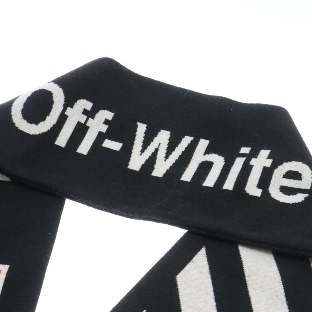 OFF-WHITE(オフホワイト)のOFF-WHITE オフホワイト ロゴジャガードフリンジマフラー ブラック/オレンジ メンズのファッション小物(マフラー)の商品写真