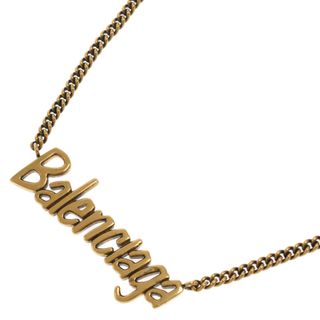 BALENCIAGA バレンシアガ Logo Necklace ロゴプレート ネックレス 真鍮 ゴールド