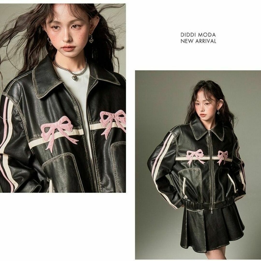 merry jenny - DIDDI MODA ブラック リボン ライン オーバー merry jenny - DIDDI MODA ブラック リボン ライン オーバー