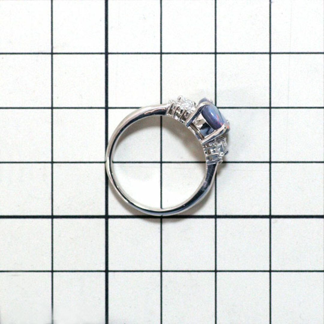 Pt900 ブラック オパール ダイヤモンド リング 1.28ct D0.23ct レディースのアクセサリー(リング(指輪))の商品写真