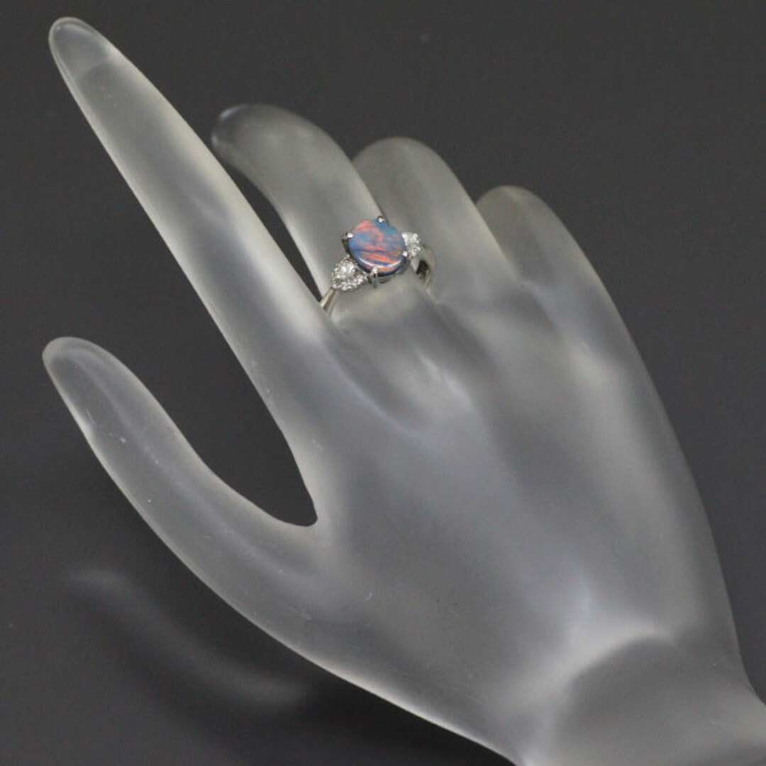 Pt900 ブラック オパール ダイヤモンド リング 1.28ct D0.23ct レディースのアクセサリー(リング(指輪))の商品写真