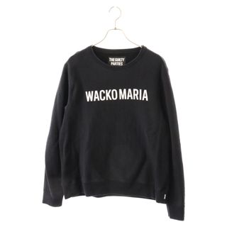 ワコマリア(WACKO MARIA)のWACKO MARIA ワコマリア HEAVY WEIGHT CREW NECK SWEAT SHIRT ロゴプリント クルーネックスウェット トレーナー ブラック(スウェット)