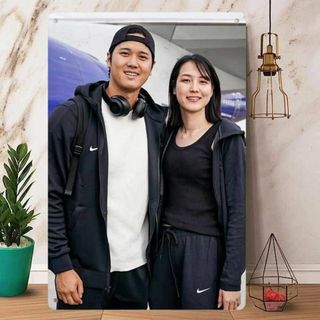 ドジャース 大谷翔平 田中真美子 夫妻 メタル ポスター ブリキ 看板 18(記念品/関連グッズ)