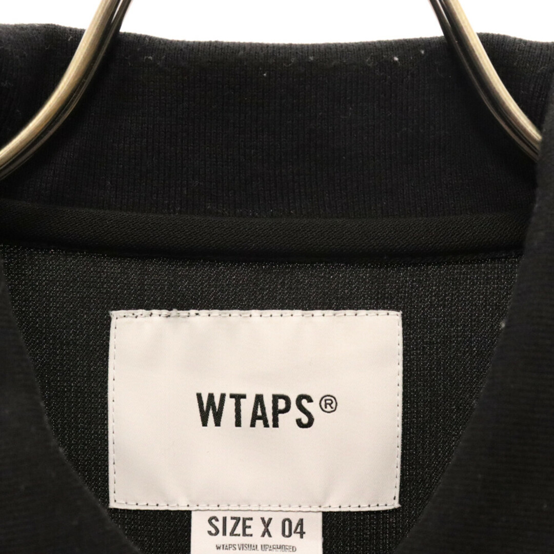 W)taps(ダブルタップス)のWTAPS ダブルタップス 23SS PARALLEL / SS / POLY 231ATDT-CSM35 ロゴ刺繍 ハーフジップポロシャツ 半袖シャツ ブラック メンズのトップス(ポロシャツ)の商品写真