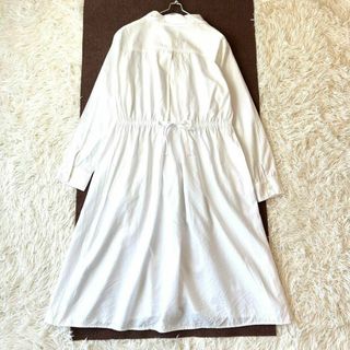FRED PERRY - フレッドペリー シャツワンピース ホワイト 後ろリボン FRED PERRY - フレッドペリー シャツワンピース ホワイト 後ろリボン