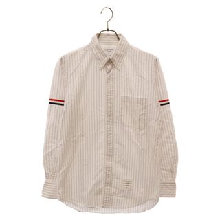 トムブラウン(THOM BROWNE)のTHOM BROWNE トムブラウン Armbanding Poplin Shirt シャドーピンストライプ オックスフォード アームバンド ロングスリーブ シャツ 長袖シャツ ホワイト MWL301A-F0013-960(シャツ)