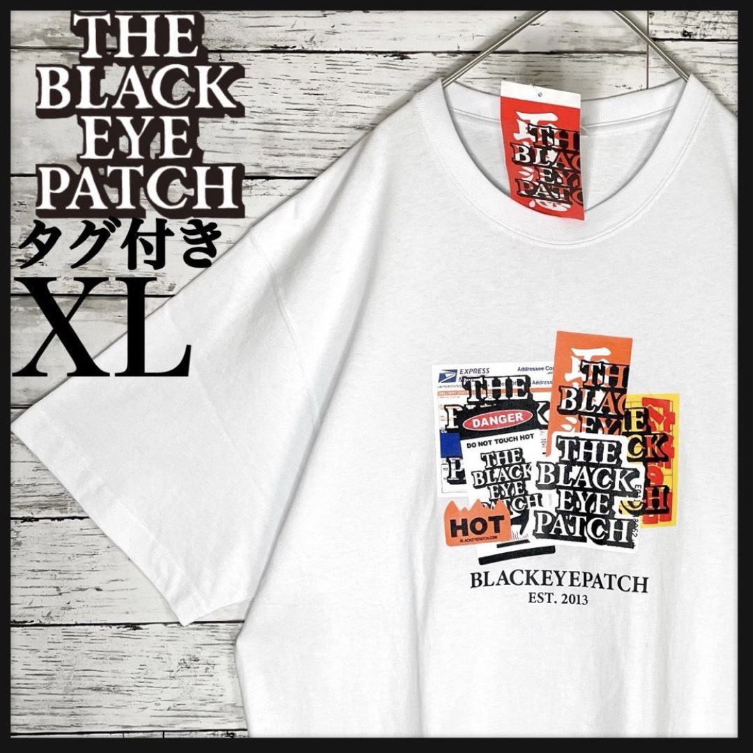 【新品・ タグ付き】ブラックアイパッチ ロゴ満載 Tシャツ 入手困難 即完売品 メンズのトップス(Tシャツ/カットソー(半袖/袖なし))の商品写真