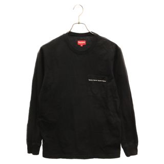 シュプリーム(Supreme)のSUPREME シュプリーム 16SS Woven Tape L/S Pocket Tee ウーブンテープ ポケットTシャツ ロングスリーブカットソー 長袖Tシャツ ブラック(Tシャツ/カットソー(七分/長袖))