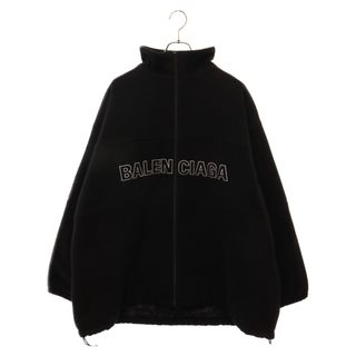 バレンシアガ(Balenciaga)のBALENCIAGA バレンシアガ 18AW FLEECE TRACKSUIT JACKET ロゴ刺繍 フリース ジャケット ブラック 534315 TBU14(フライトジャケット)