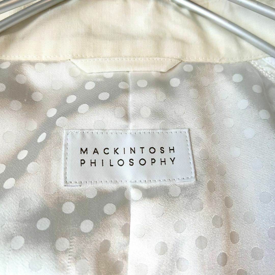 MACKINTOSH PHILOSOPHY(マッキントッシュフィロソフィー)のマッキントッシュフィロソフィー リネン比翼ステンカラーコート アイボリー 40 メンズのジャケット/アウター(ステンカラーコート)の商品写真