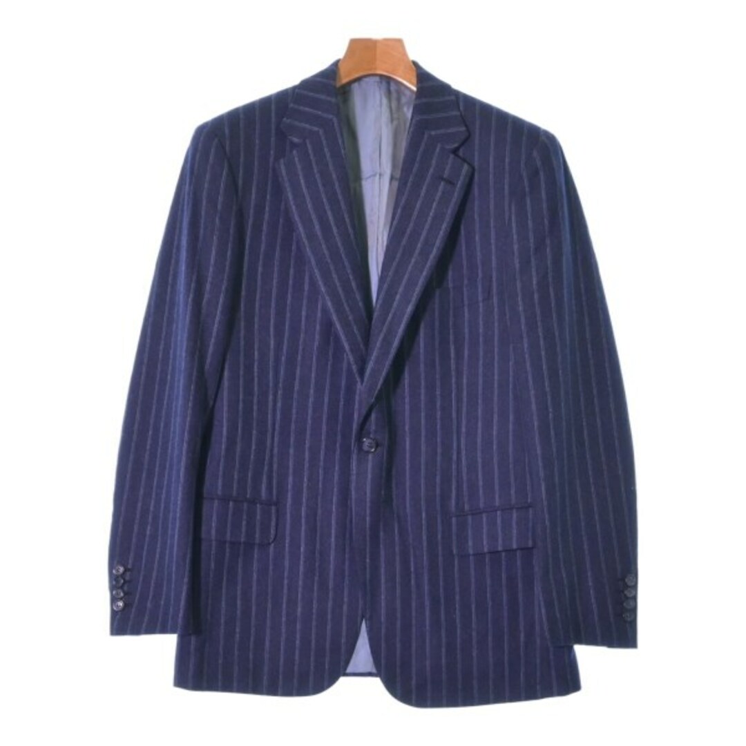 Brioni(ブリオーニ)のBrioni ブリオーニ テーラードジャケット 48(L位) 紺(ストライプ) 【古着】【中古】 メンズのジャケット/アウター(テーラードジャケット)の商品写真