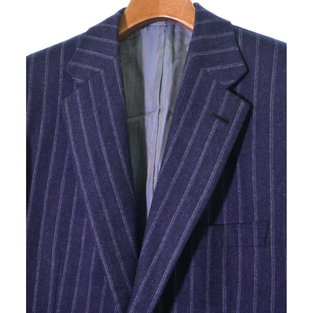 Brioni(ブリオーニ)のBrioni ブリオーニ テーラードジャケット 48(L位) 紺(ストライプ) 【古着】【中古】 メンズのジャケット/アウター(テーラードジャケット)の商品写真