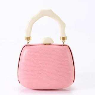 フェンディ(FENDI)のヴィンテージ フェンディ ハンドバッグ トート トップハンドル ピンク がま口 かわいい パーティー レディース EFM S17-8(ハンドバッグ)