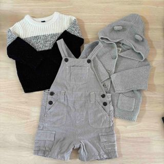 ベビーギャップ(babyGAP)のベビー服　セット売り　80サイズ　gap 西松屋　3点セット　サロペット　ニット(ニット/セーター)