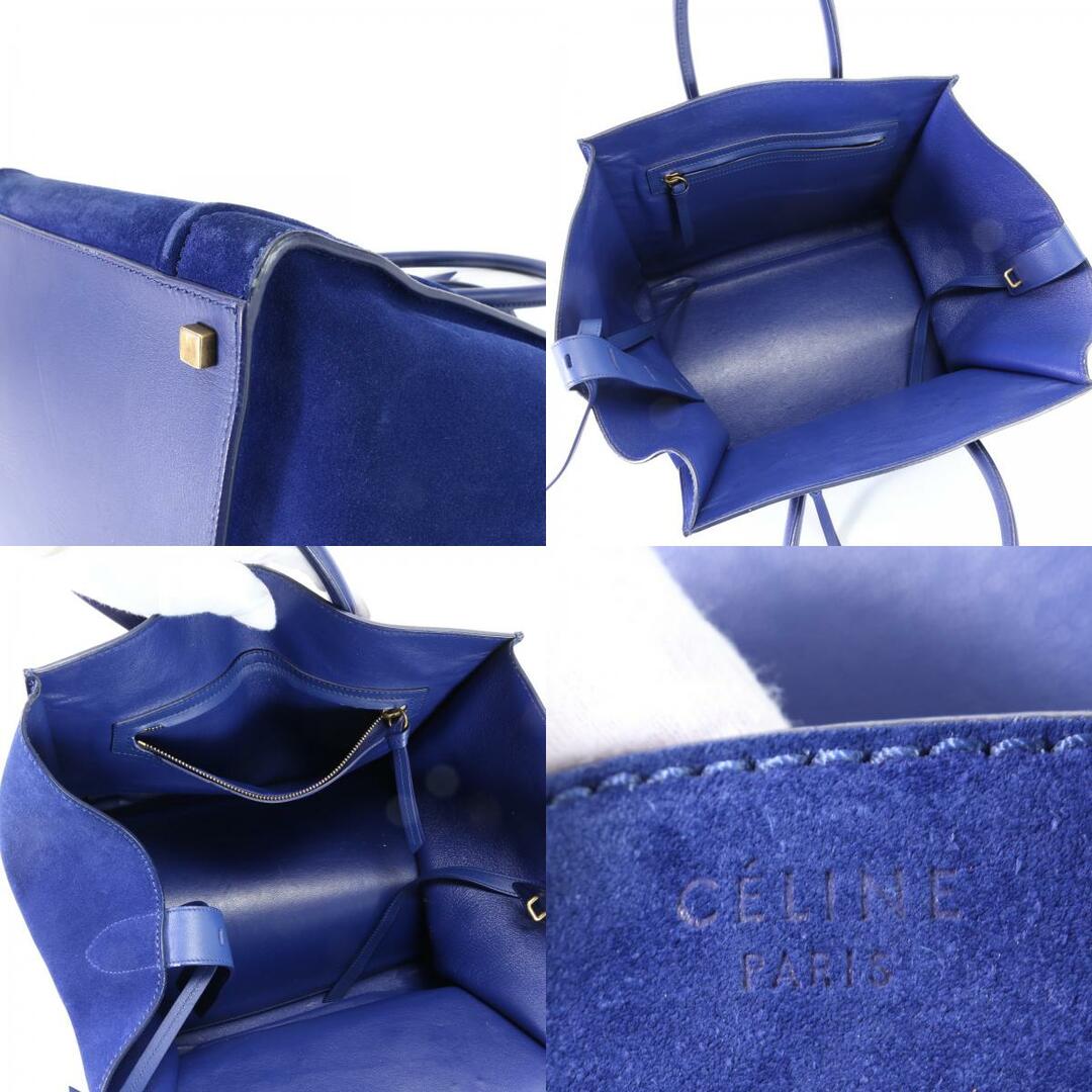 celine(セリーヌ)の美品 セリーヌ ラゲージ ファントム ショッパー ブルー レザー トート バッグ 肩掛け ショルダー ハンド A4 レディース EFM S18-2 レディースのバッグ(トートバッグ)の商品写真