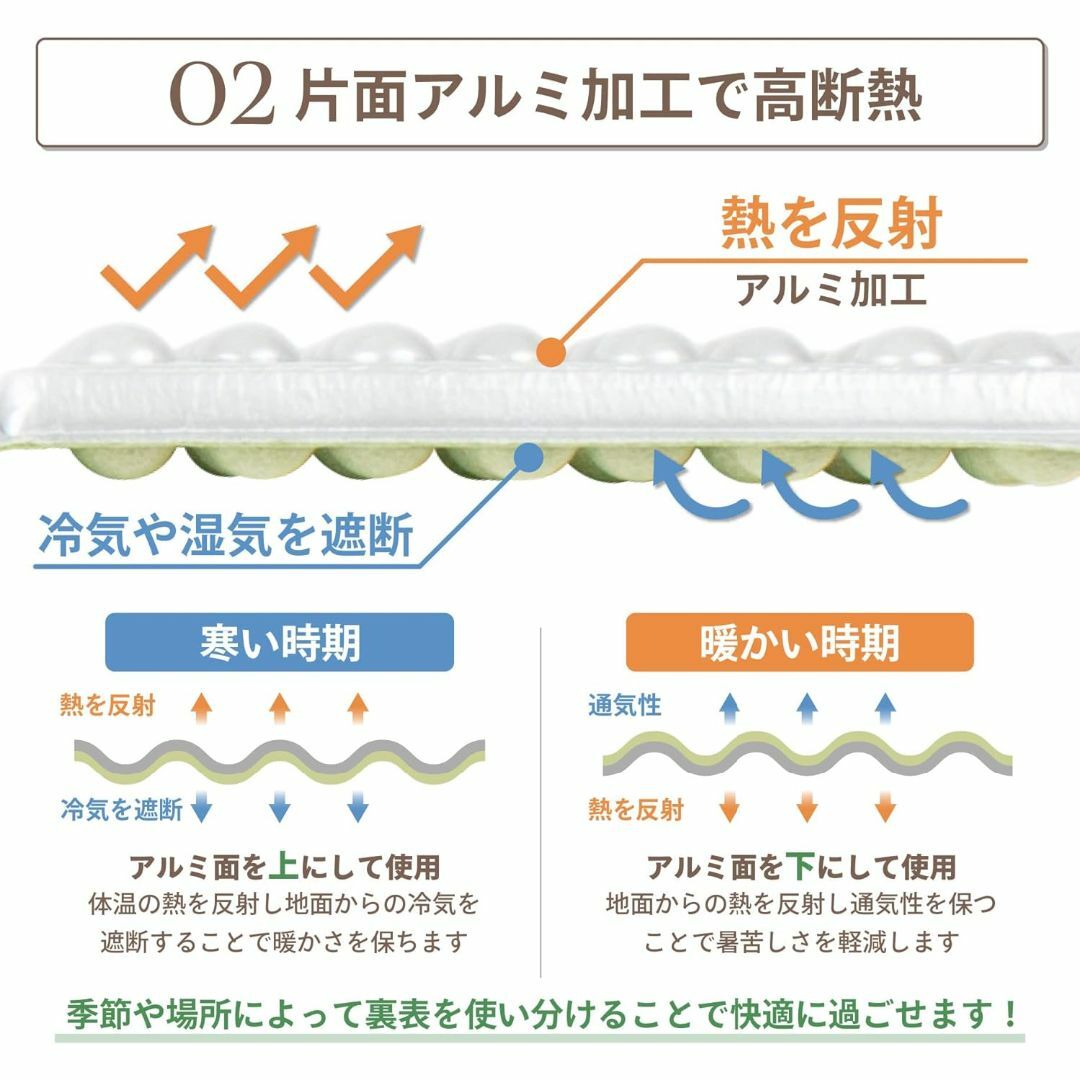 アルミマット アウトドアマット 折りたたみ 軽量 オールシーズン キャンプ スポーツ/アウトドアのアウトドア(寝袋/寝具)の商品写真