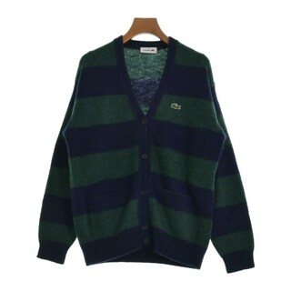 LACOSTE - LACOSTE ラコステ カーディガン 38(S位) 紺x緑(ボーダー) 【古着】【中古】