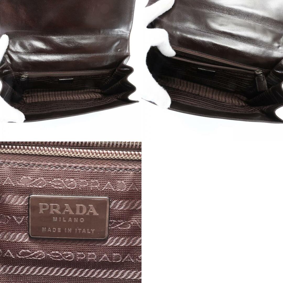 PRADA(プラダ)の美品 プラダ レザー ビジネス バッグ 書類鞄 ブリーフケース トート 通勤 本革 ブラウン 茶色 紳士 メンズ EEM S20-6 メンズのバッグ(ビジネスバッグ)の商品写真