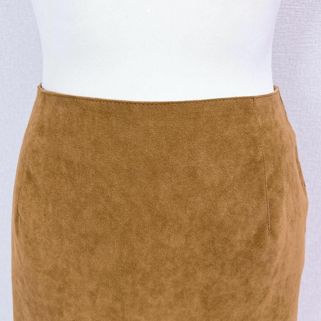 ROPE’(ロペ)のROPE ロペ ロングタイトスカート フリンジ フェイクレザー ブラウン レディースのスカート(その他)の商品写真