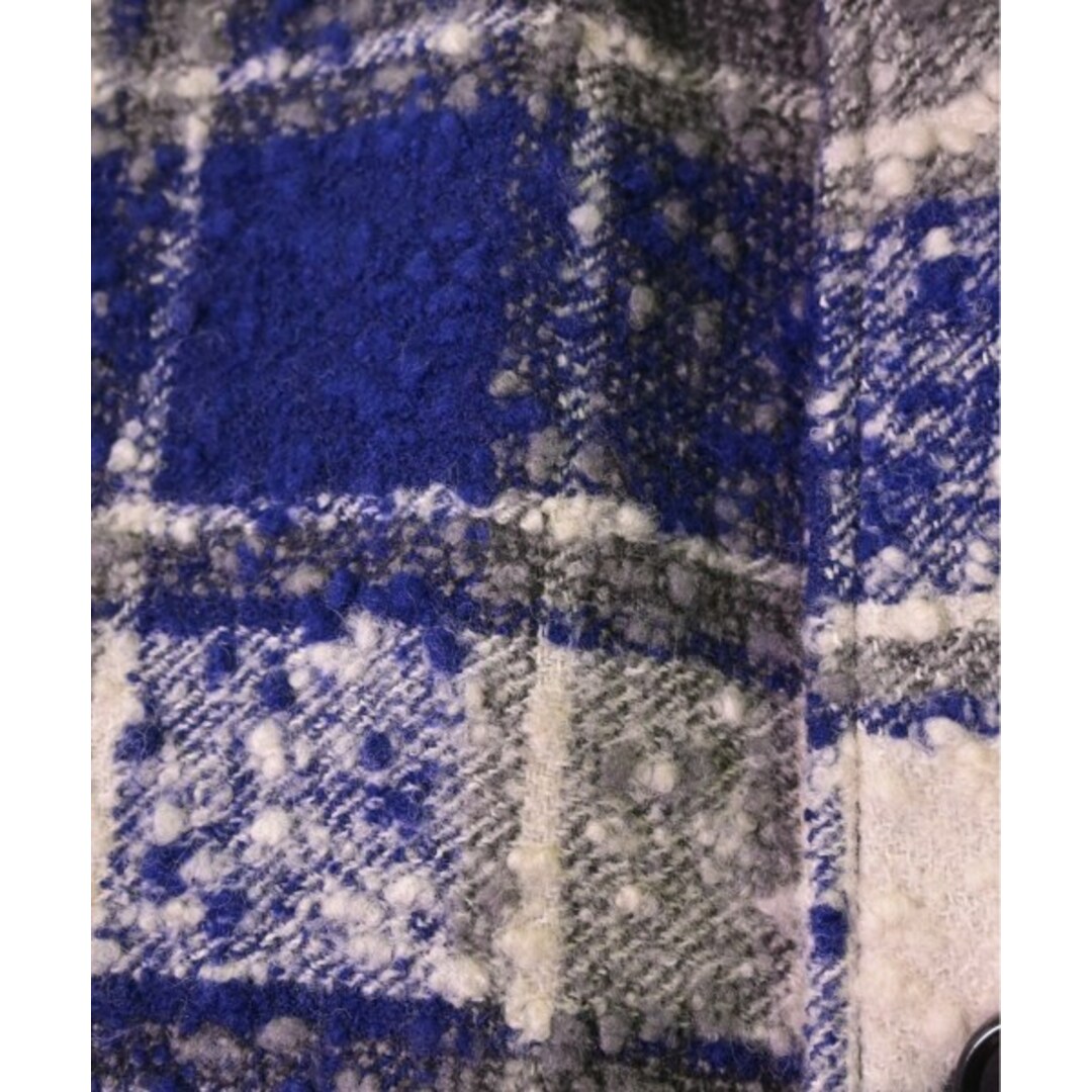 Marni(マルニ)のMARNI マルニ ステンカラーコート 48(L位) 青x白xグレー(チェック) 【古着】【中古】 メンズのジャケット/アウター(ステンカラーコート)の商品写真