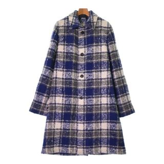 MARNI マルニ ステンカラーコート 48(L位) 青x白xグレー(チェック) 【古着】【中古】