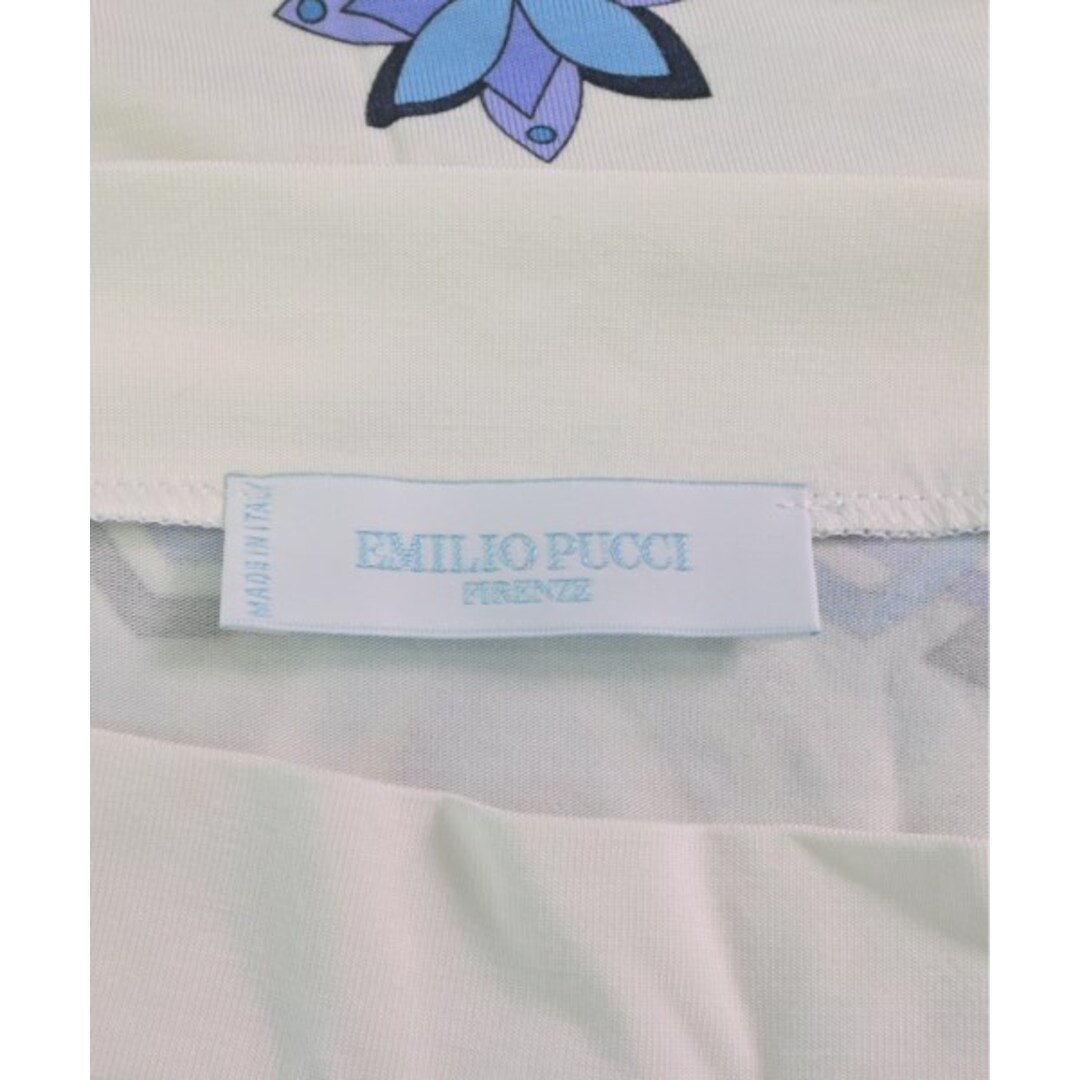 EMILIO PUCCI(エミリオプッチ)のEMILIO PUCCI Tシャツ・カットソー M 白x青系(総柄) 【古着】【中古】 レディースのトップス(カットソー(半袖/袖なし))の商品写真