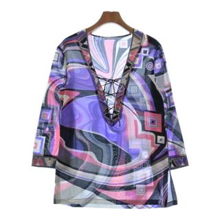 エミリオプッチ(EMILIO PUCCI)のEMILIO PUCCI ブラウス 42(M位) 紫xピンクxグレー等(総柄) 【古着】【中古】(シャツ/ブラウス(長袖/七分))