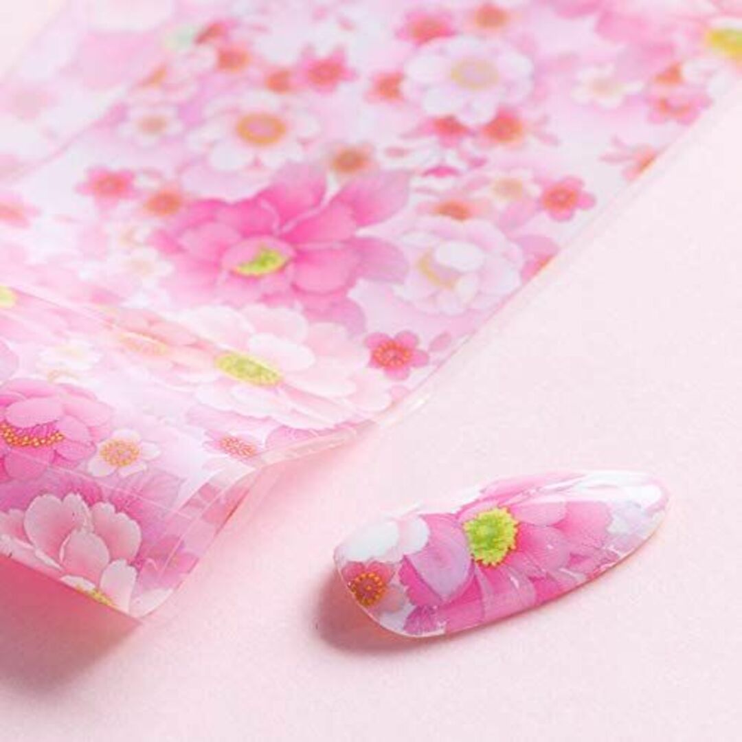 10枚 満開 桜 ピンク 花 フラワー ネイルホイル 春 ネイルデコ ステッカー コスメ/美容のネイル(ネイルケア)の商品写真