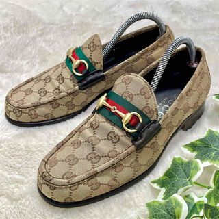 グッチ(Gucci)のGUCCI グッチ GGキャンバス シェリーライン ホースビットローファー(ドレス/ビジネス)